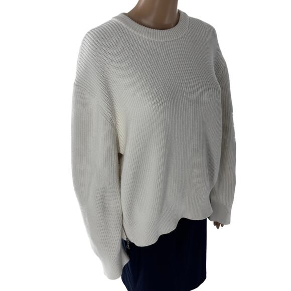 Modern Citizen White Tate Organic Cotton Side Zip Sweater - Picture 6 of 12